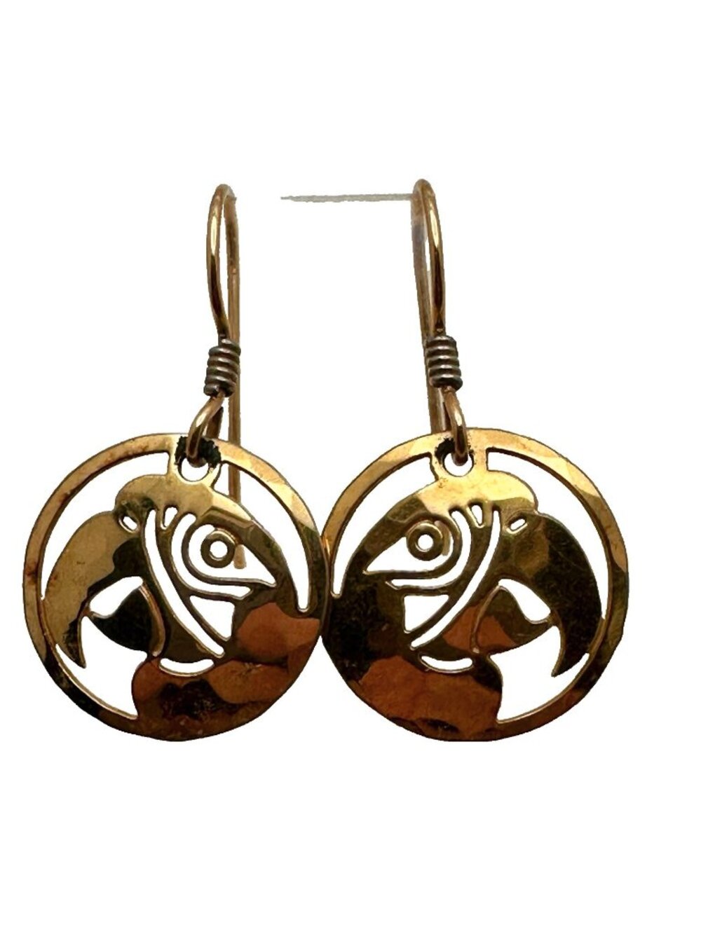 Wild Byrde Parrot Earrings Hammered Gold Plate Nature